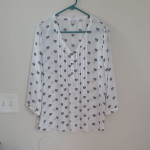 Rose & Olive White Pleated Bib Collar Blouse